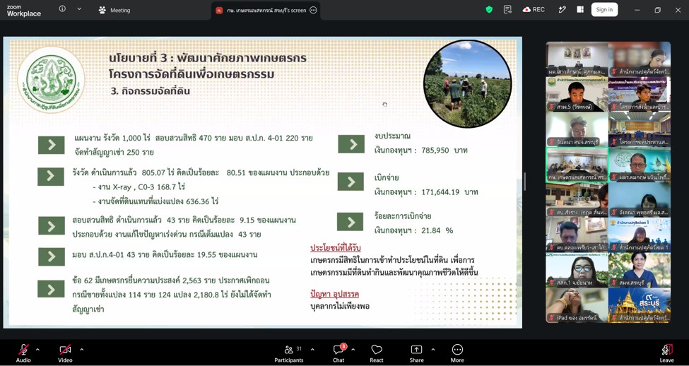 title - ผู้ตรวจราชการ ส.ป.ก. เข้าร่วมประชุมตรวจติดตามความก้าวหน้าผลการดำเนินงานตามแผนการตรวจราชการของผู้ตรวจราชการกระทรวงเกษตรและสหกรณ์ ประจำปีงบประมาณ พ.ศ. 2569 รอบที่ 2 เขตตรวจราชการที่ 1 จังหวัดสระบุรี ผ่านระบบประชุมออนไลน์ Zoom Cloud Meetings